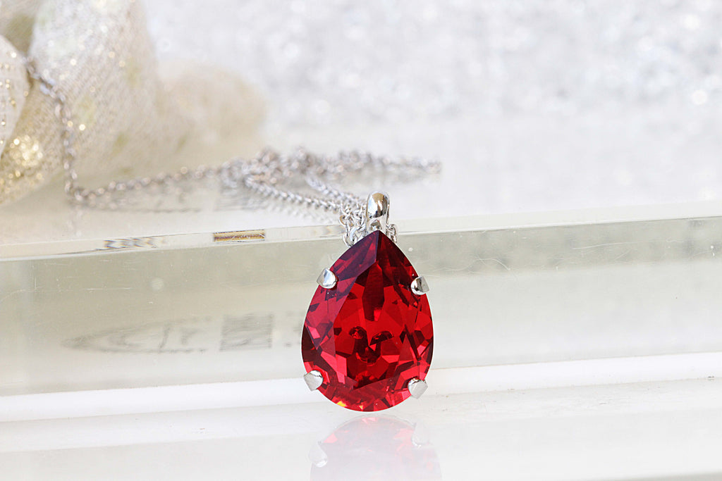 Heart-Shaped Lab-Created Ruby Sterling Silver Pendant Necklace, Color: Red  - JCPenney