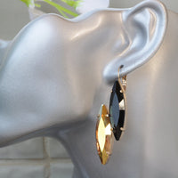 GOLD AND BLACK earrings, Classic Rebeka earrings, Statement Dangle earrings, Earrings For Women, Evening Jewelry, Bronze Black Earrings