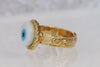BLUE EVIL EYE Ring, Adjustable Ring, Gold Plated Shell Ring, Evil Eye Jewelry, Turquoise Evil Eye Bead Ring, greek jewelry, Ring For Woman