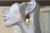 BLACK GOLD EARRINGS, Rebeka Crystal Earrings, Bridal Drop Earrings, Evening Statement Earrings, Jewelry For Woman Gift, Formal Earrings