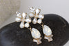 BRIDAL PEARL EARRINGS, White Opal Pearl Earrings, Rebeka Earrings, Ivory Chandelier Earrings,Jewelry For Bride,Crystal And Pearl Earrings