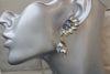 BLUE CHANDELIER EARRINGS, Statement Earrings, Wedding Dusty Blue Jewelry, Bridal Earrings, Navy Blue Rebeka earrings, Cluster Dangles