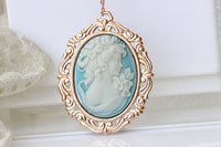 GREEN Cameo Necklace