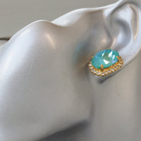 TURQUOISE EARRINGS, Blue Green Earrings, Blue Lagoon Earrings, Christmas Earrings, Bridesmaid Large Studs, Rebeka Earrings,Bridal Jewelry