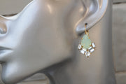 MINT EARRINGS, Mint Green Opal Drop Earring, Bridesmaid Earrings Gift, Mint Bridal Earrings, Spring Wedding Jewelry,Rebeka Woman Jewelry
