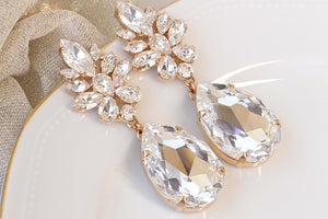 BIG CHANDELIER EARRINGS Crystal Long Earring, Earrings For The Brides, Rebeka Oversized Earrings, Wedding Jewelry, Diamond Like Earrings