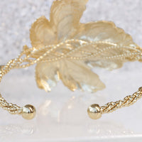GOLD LEAF BRACELET, Cuff Bracelet, Bridal Statement bracelet, Leaves Bracelet, Monstera Bracelet, Statement Cuff,  Bracelet Centerpiece