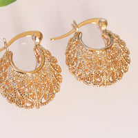 GOLD Hoop Earrings, Bohemian Jewelry, Bridal Gold Plated Earrings, Small Earrings, Moroccan Filigree Earrings, Oriental Earrings,Boho Hoops