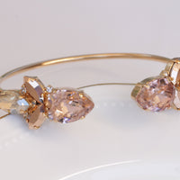 BLUSH ROSE Bracelet, bridesmaid jewelry gifts, Rebeka Bracelet, Bride Blush Pink Bracelet, Bridal Blush jewelry, Wedding Rose Gold Cuff