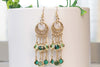Emerald Fringes Earrings, Gipsy Earrings, Boho Chandelier Earrings, Chanel Style Earrings,Bohemian Drop Earrings, Boho jewelry,Green Earring