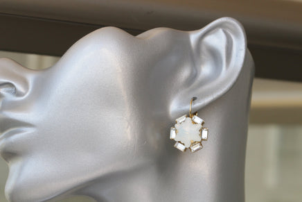 OPAL STAR EARRINGS, White Opal Drop Earrings, Bridal White Jewelry, Bridal Stars Earrings, Bridesmaid Set Of 4,5,6,7,8,9  Earrings,Mom Gift