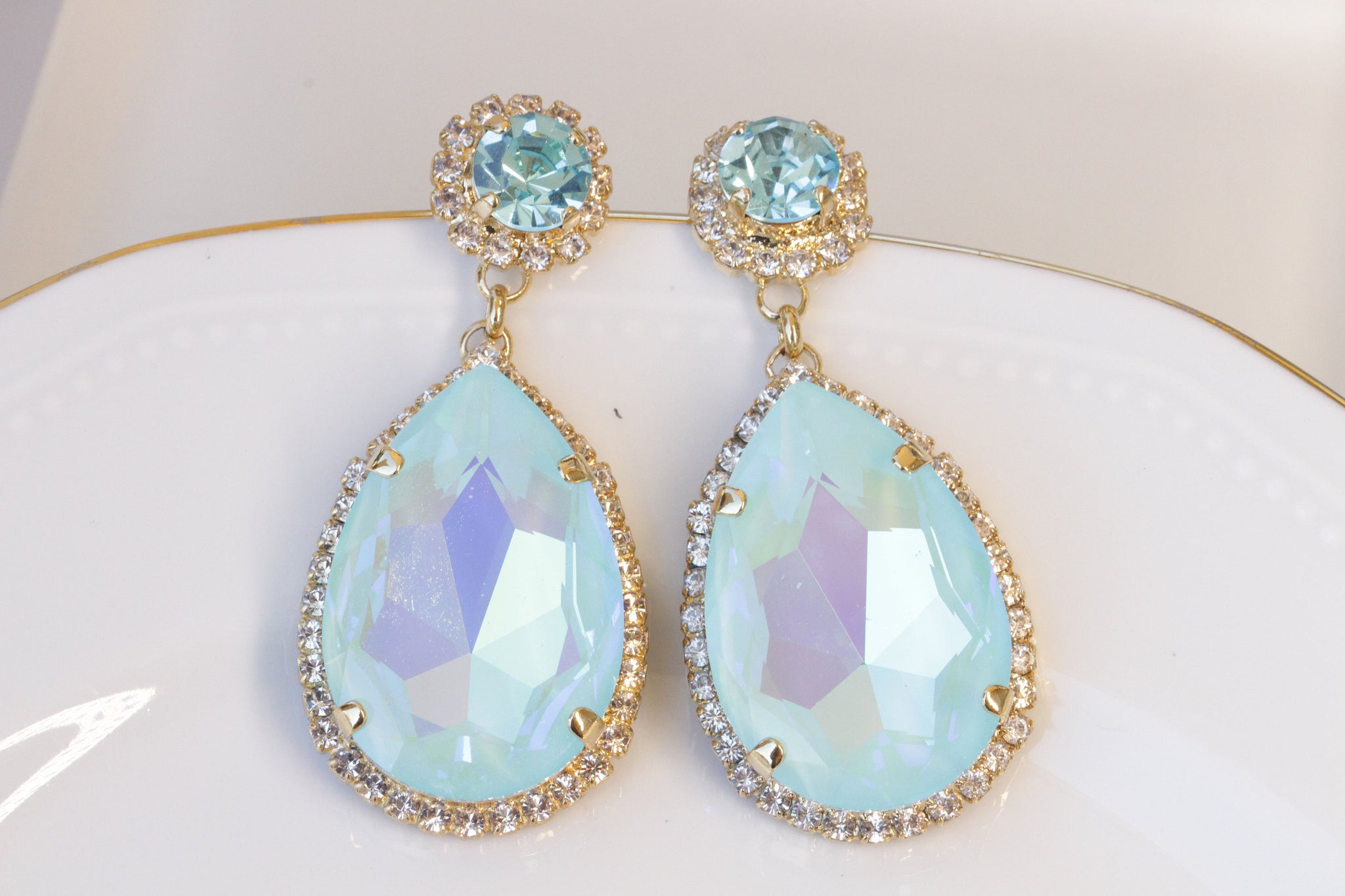 LIGHT BLUE Earrings Black plated LIGHT BLUE Earrings Black plated