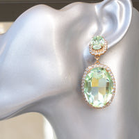 PERIDOT EARRINGS, Apple Green Earrings, Chandelier Earrings, Mother Of The Brides Earring, Oversized Rebeka Earrings,Woman Christmas Gift