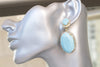LIGHT TURQUOISE EARRINGS, Evening Earrings, Chandelier Blue Earrings, Something Blue For The Bride, Oversized Rebeka Earring,Gift For Her