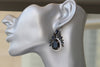 BLACK BRIDAL EARRINGS, Art Deco Formal Earrings, Rebeka Jet Earrings, Statement Woman Jewelry, Marquise Crystal Cluster Drop Earrings