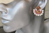 BLUSH EARRINGS, Morganite Bridal Earrings, Teardrop Unique Earrings, Rebeka Crystal Earrings, Woman Blush Pink Earrings, Statement Studs