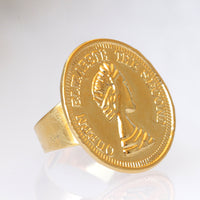 GOLD COIN RING, Ancient Coin Ring, Queen Elizabeth  Coin Jewelry,Adjustable Ring, Statement Ring,Old Coin Signet Ring for Women,British ring