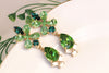 BRIDAL GREEN EARRINGS, Peridot Green Earrings, Rebeka Medium Chandeliers, Olive Green Earrings,Jewelry For Woman,Emerald Crystal Earrings