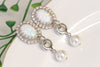White Opal Pearl Earrings, WEDDING EARRINGS, Rebeka Earrings, Fire Opal Earrings, Beaded Earrings, Bridal Jewelry, Pearl Dangling Earring
