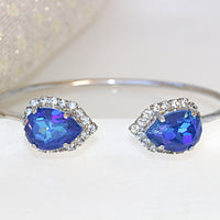 Cobalt Blue  BRACELET, Rebeka Bracelet, Something Blue, Royal Blue Bridal Bracelet, Bridal Custom Colors Bracelet, Bangle Bridal Bracelet