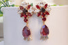 GARNET Chandelier EARRINGS, Rebeka Earrings, Burgundy Earrings, Mother Of The Brides Earrings, Dark Red Bridal Earring, Formal Jewelry