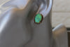 GREEN OPAL Earrings ,Neon Green Black Rebeka Earrings, Fire Opal Stud Earrings, Wedding Jewelry, Bridesmaid Jewelry Gift, Elegant Bridal
