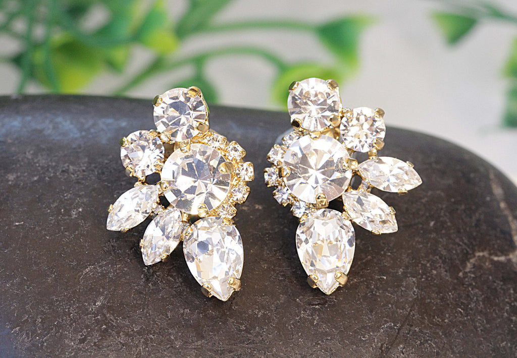 Gold CZ Stud Earring for Brides Bridal CZ Stud Earring Bridesmaid Earring   China Wedding Earring Jewelry and Bridal Earring Jewelry price   MadeinChinacom