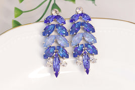 COBALT BLUE EARRINGS, Lapis Clusters, Royal Blue Earrings, Rebeka Earrings, Bridal Vintage Earrings, Bohemian Earrings, Sapphire Wedding