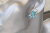 BRIDAL TURQUOISE EARRINGS, Bridesmaid Blue Earring, Rebeka Aquamarine Crystals Earrings, Earrings Studs ,Bride Minimalist Earrings, Xmas