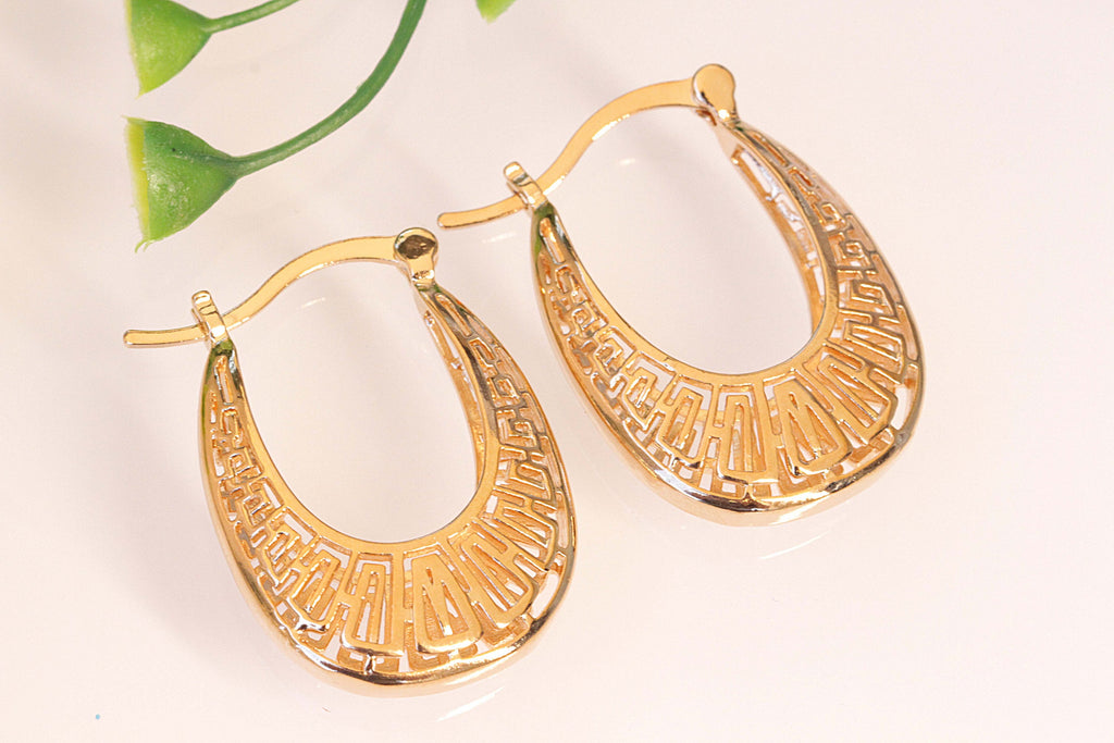 ROSE GOLD Hoops, Bohemian Jewelry, Bridal Earrings, Lunar Earrings, Hoop Filigree Earrings, Oriental Earrings,Boho Bridesmaid Set Of 5,6,7,8