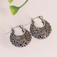 Antique Hoop Earrings, Bohemian Jewelry, Bridal Brass Earrings, Small Earrings, Hoop Filigree Earrings, Oriental Earrings,Boho Texture Hoops