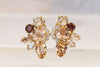 BRIDAL ROSE GOLD Earrings, Bridesmaid Champagne Earring, Rebeka Custom Requested Earrings,Brown Earrings Studs,Bride Cluster Minimalistic