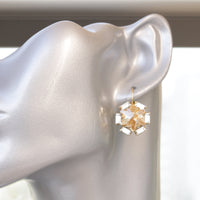 GOLD STAR EARRINGS, Champagne Drop Earrings, Bridal Medium Dangle Earrings, Bridal Stars Earrings, Bridesmaid Set Of Rebeka Earrings