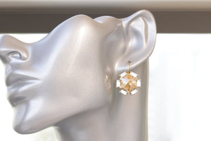 GOLD STAR EARRINGS, Champagne Drop Earrings, Bridal Medium Dangle Earrings, Bridal Stars Earrings, Bridesmaid Set Of Rebeka Earrings