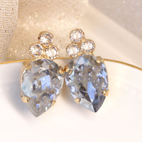 DUSTY BLUE Stud EARRINGS, Rebeka Post Earrings, Bridal Vintage Earrings, Minimalist Studs, Wedding Earrings, Bridal Blue Earrings, Xmas