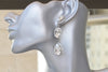 SILVER RHINESTONE EARRINGS, Rebeka Wedding Long Earrings, Chandelier Earrings, Bridal earrings, Elegant Earrings For Brides,Classic Jewel