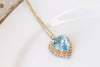 BLUE AQUAMARINE Heart Shaped Necklace, Rebeka Pendant, Valentine Jewelry, Bridesmaid Necklace, Pastel Necklace, Bridal Necklace, For Wife