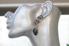NAVY CHANDELIER EARRINGS, Bridal Blue Navy Earrings, Blue Cluster Formal Earrings, Rebeka Long Earrings, Dark Blue Drop Earrings, Xmas