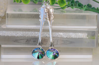 SPOON EARRINGS, Bridal Green Ab Earrings, Spoon Jewelry For Christmas Gifts, Rebeka Earrings,Tea Set, Silver Drop Earring, Spoon Necklace