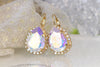 BRIDAL AB Crystal Earrings, Aurora Borealis Earrings, Rebeka Earrings, Wedding Glamour Earrings, Vintage Looking Bridesmaid Earring Gift