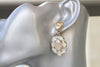 Bridal Champagne earrings, Gift For Her, White Opal Earrings, Nude Ivory Cream Long Rebeka Earring, Wedding Jewelry For Bride Chandeliers