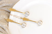 GOLD CLEAR EARRINGS, Bridal Crystal Earrings, Bridesmaid Rebeka Earrings, Spoon Leverback Earring, Spoon Jewelry Set, Unique Gift Ideas