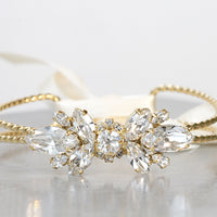 CRYSTAL WEDDING Bracelet, Rebeka Bridal Bracelet, Rhinestone Cuff Bracelet,Bridesmaid Gift, Clear Evening Bracelet, Vintage Style Looking