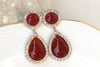 Burgundy Earring, Bridal Earring, Genuine Carnelian Gemstone Jewelry, Marsala Bridesmaid, Bridal Dark Red Jewelry,Cranberry Wedding Earring