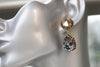 DARK GREY Chandelier Earrings, Rose Gold Black Rebeka Earrings, Gray Evening Chandelier Earrings, Cocktail Jewelry, Gray Dangle Earrings