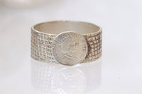 COIN RING, Ancient Coin Ring, Queen Elizabeth  Coin Jewelry, Textured Ring, Unisex Ring, Copy Coin Signet Ring for Women,Rings for Men Gift