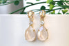 Bridal IVORY earrings, Bridesmaid Earrings, Champagne Drop Earrings, Nude Ivory Cream Teardrop Earrings, Rebeka Wedding Jewelry For Bride