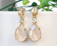 Bridal IVORY earrings, Bridesmaid Earrings, Champagne Drop Earrings, Nude Ivory Cream Teardrop Earrings, Rebeka Wedding Jewelry For Bride