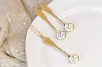 GOLD CLEAR EARRINGS, Bridal Crystal Earrings, Bridesmaid Rebeka Earrings, Spoon Leverback Earring, Spoon Jewelry Set, Unique Gift Ideas