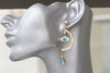 AQUAMARINE BLUE EARRINGS, Dangle Earrings, Blue Eyes Earrings, Earrings,Rebeka Charm, Half Hoop Earrings Gold, Luckily Evil Eye Earrings